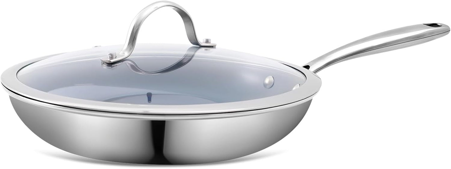 Stainless Steel Non Stick Frying Pan with Healthy Ceramic Coating