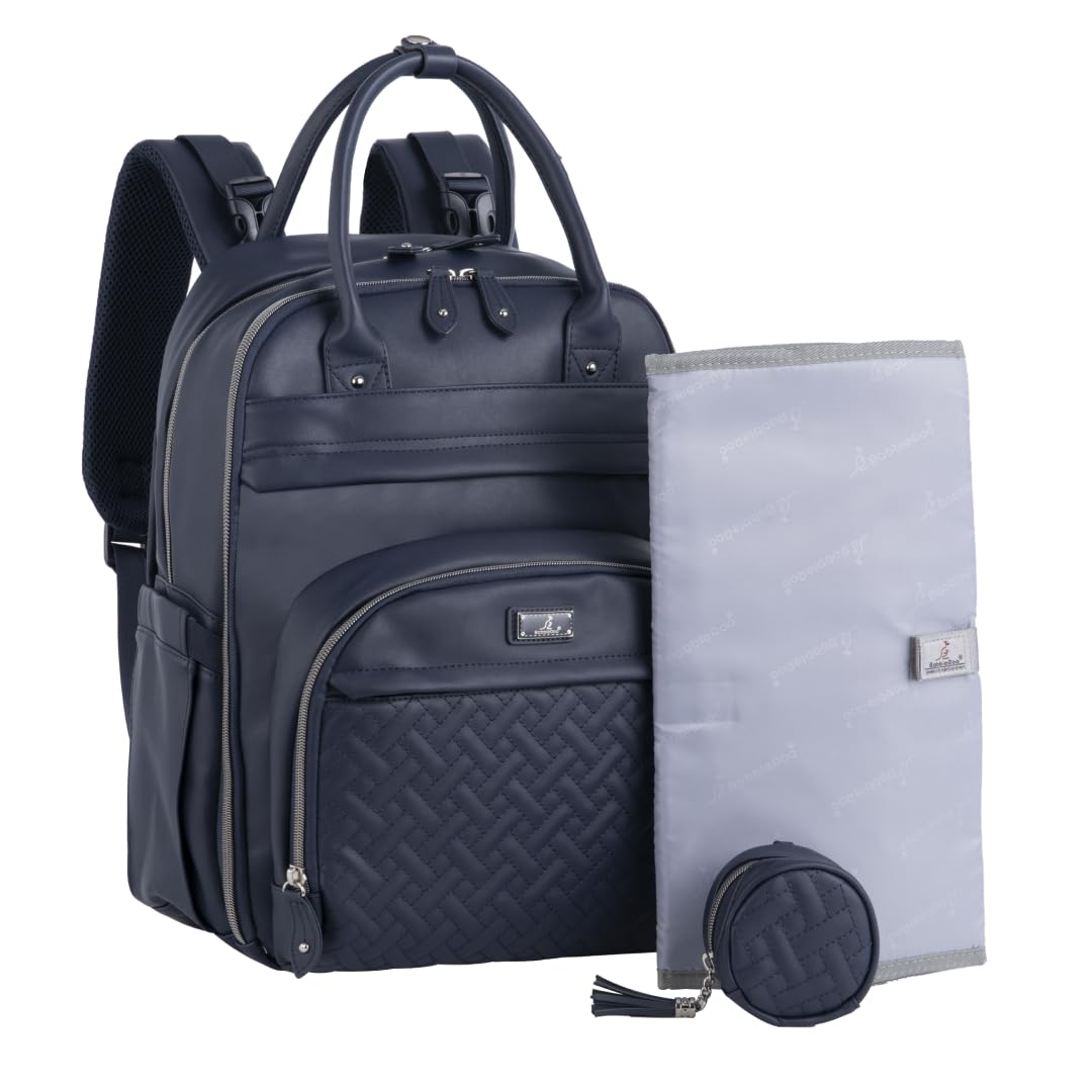 BabbleRoo Leather Diaper Bag Backpack for Stylish Parents