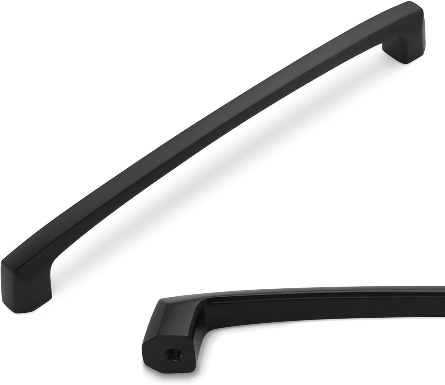 Matte Black Kitchen Cabinet Handles - 6 Pack Stylish Pulls