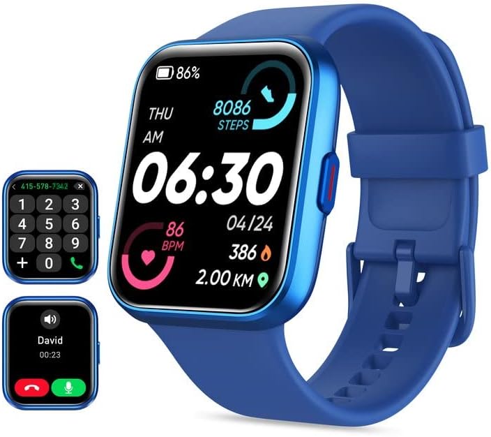 Tensky Smartwatch: Alexa Built-in, 1.8 Touchscreen, Fitness Tracker - 100 Sports Modes
