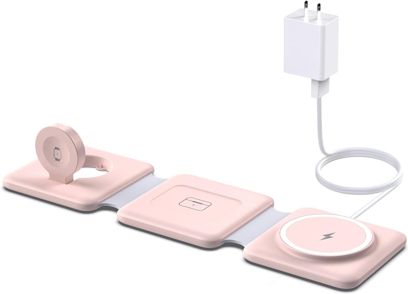 Travel-Friendly 3-in-1 Apple Charger: Foldable Magnetic Stand