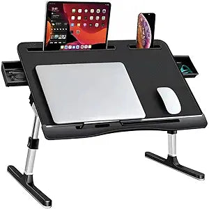 Adjustable Laptop Desk for Bed - KLEAR Foldable Table with Drawers