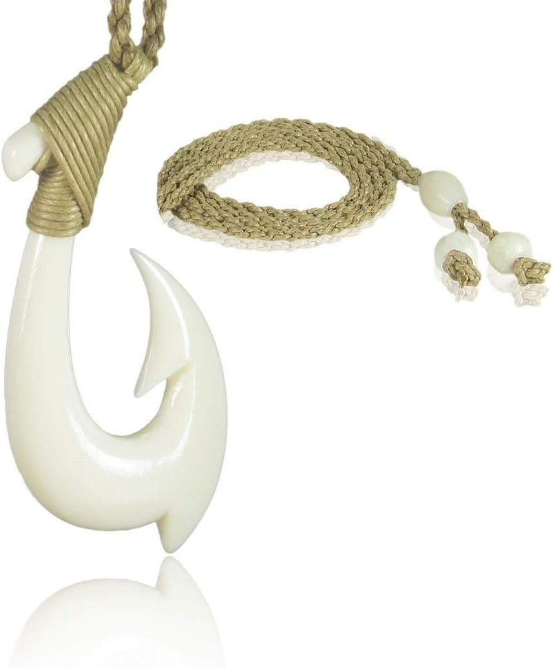 Hawaiian Bone Fish Hook Necklace - KanaKala Pacific