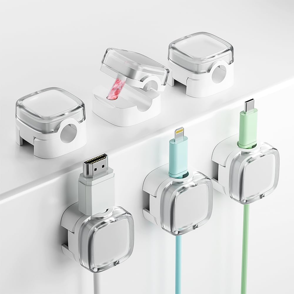 BRAMMH Magnetic Cord Holder Set - Organize Your Cables with Ease!