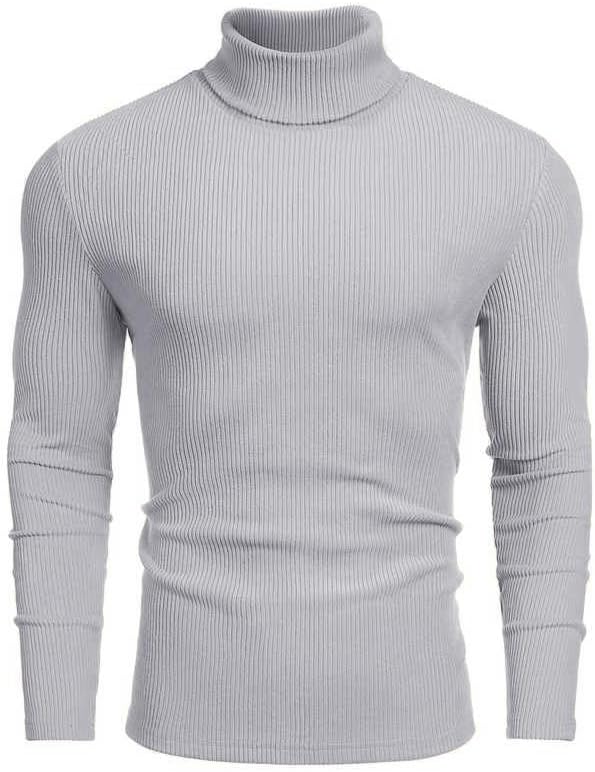 Men's Ribbed Turtleneck Sweater for Casual and Formal Wear
