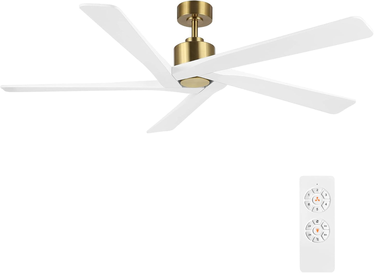 64 Inch Ceiling Fan with Remote and Solid Wood Blades for Style