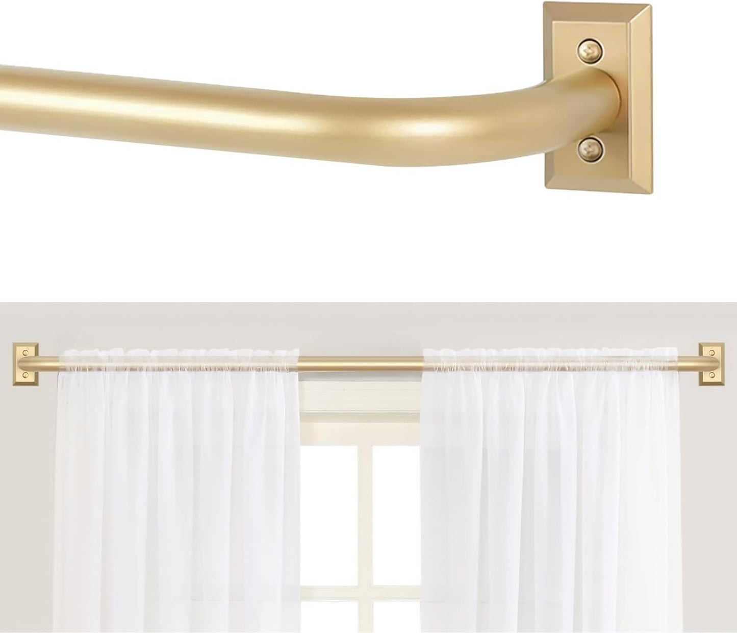 Gold Wrap Around Curtain Rods for 72 to 144 Inch Windows