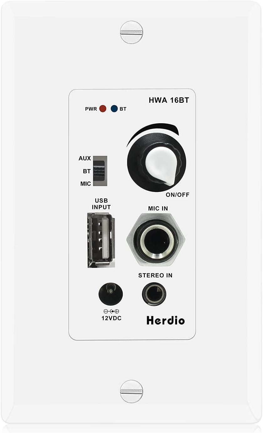 Herdio Wall Audio Control Amplifier Receiver for Home Theater