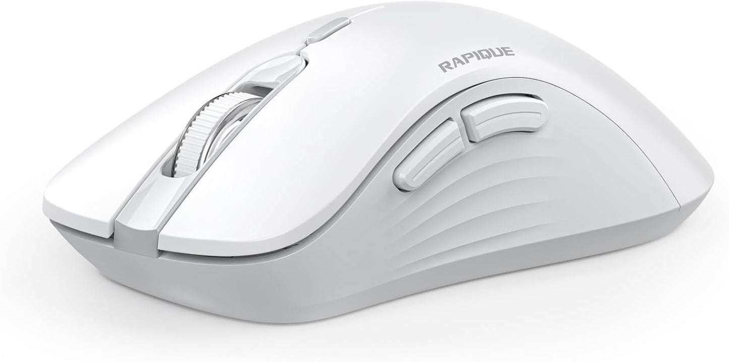 RAPIQUE Dual Bluetooth Wireless Mouse - Quiet Clicks, Multi-Device Compatibility