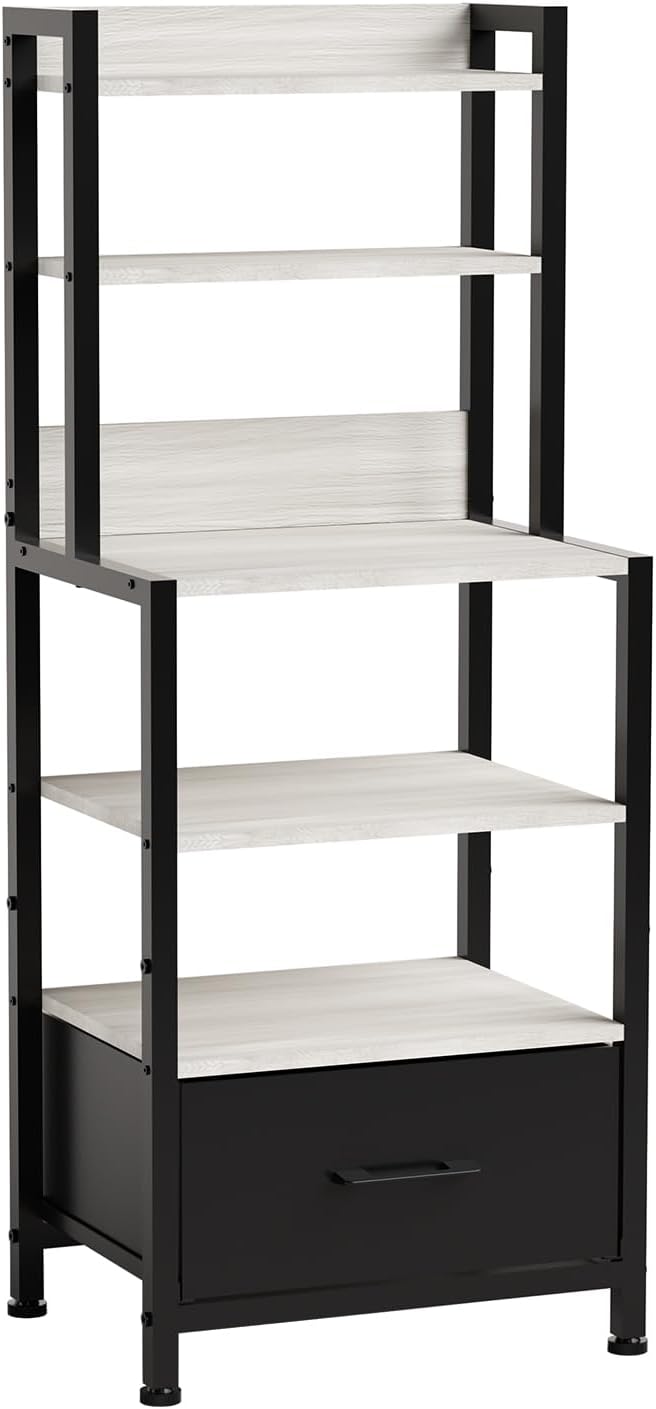 5-Tier Grey Wash Nightstand - Stylish Storage Solution!