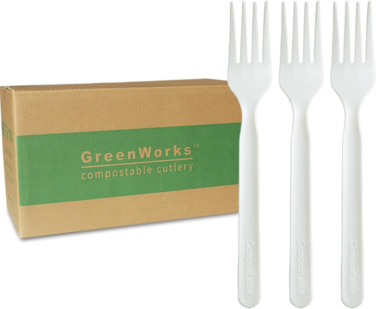 GreenWorks 1000 Count 7 in Heavy-duty Compostable Forks Review