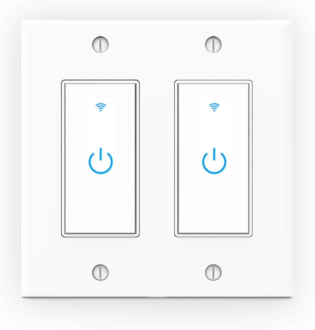 WiFi Light Smart Switch 2 Gang Touch Wall for Home Automation
