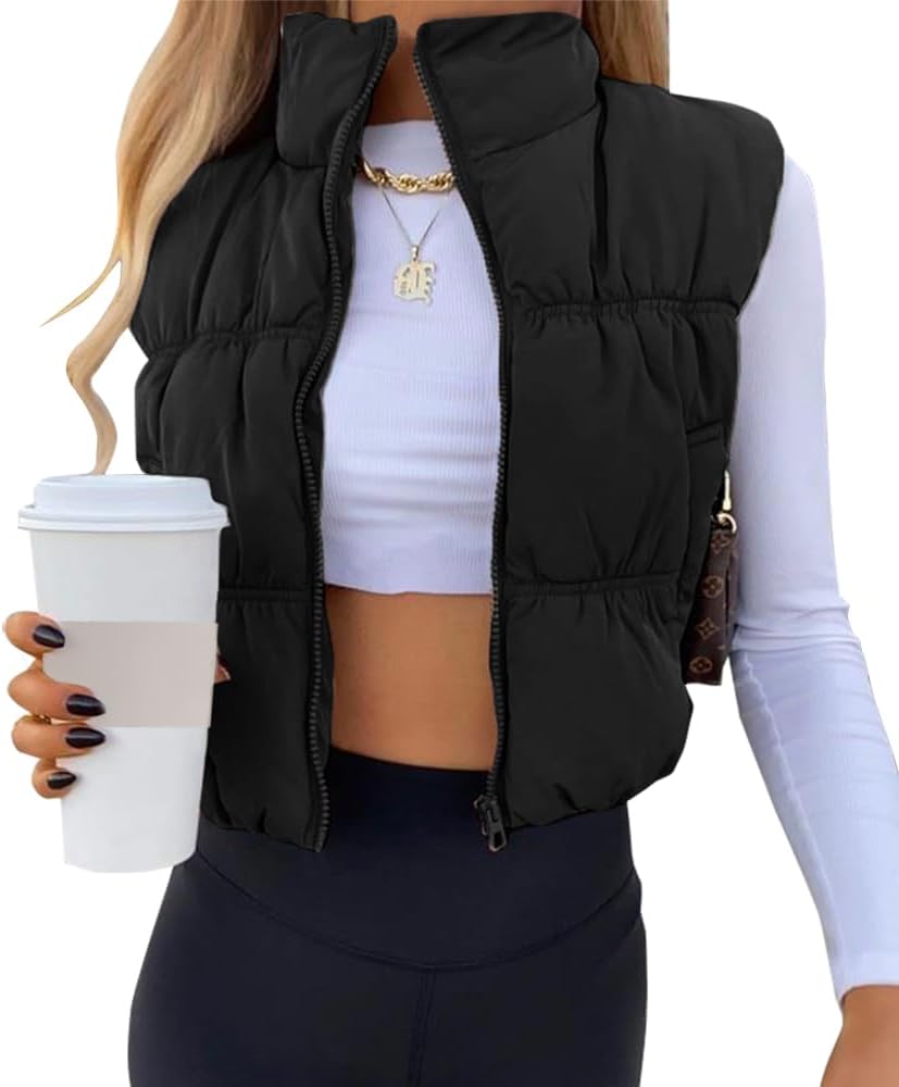SySea Women's Crop Puffer Vest: Lightweight Warm Outerwear