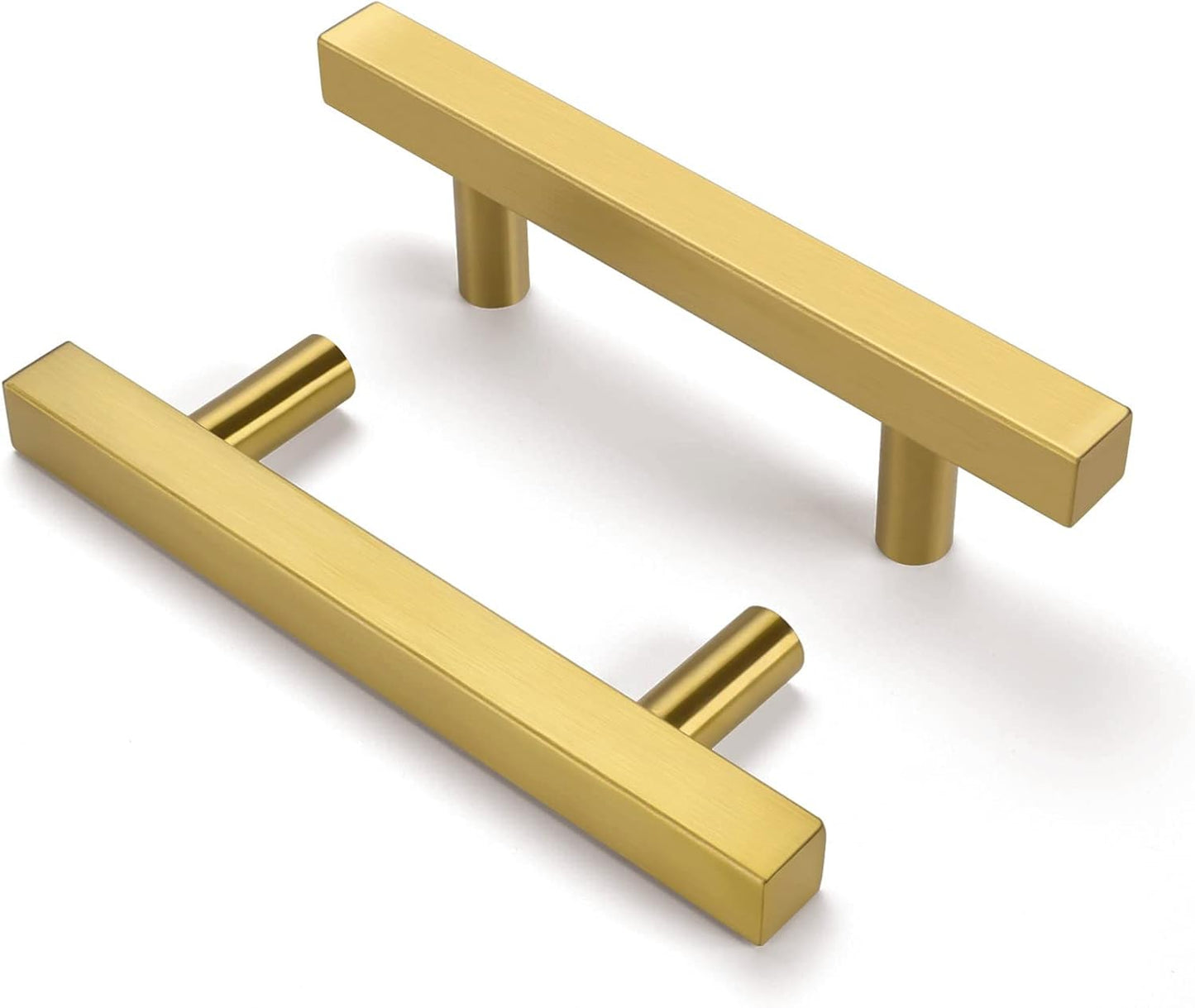 Stylish 12 Pack 3in Cabinet Handles in Brushed Gold Finish