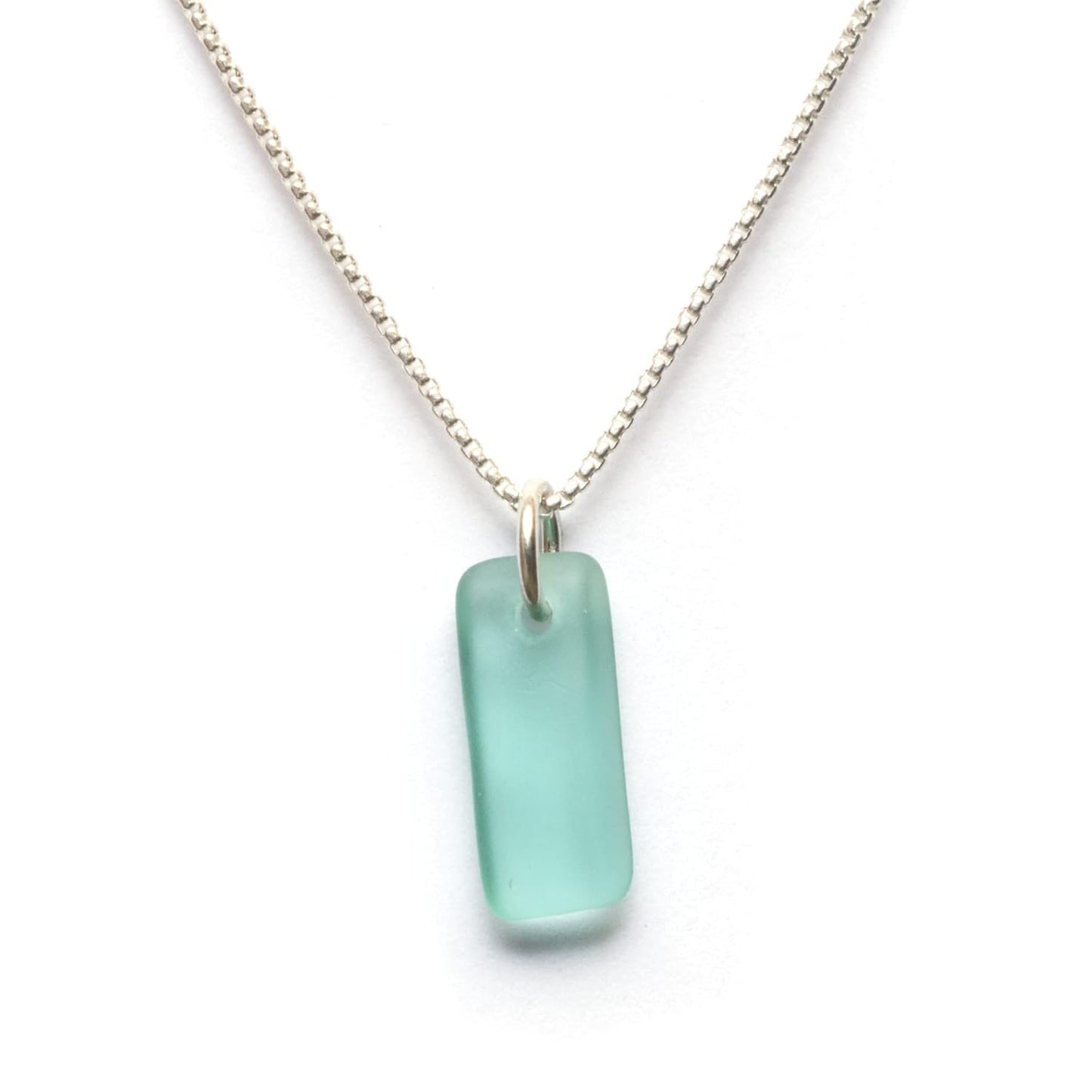 Sea Glass Murmur Pendant in Teal with 16 to 18 Inch Chain
