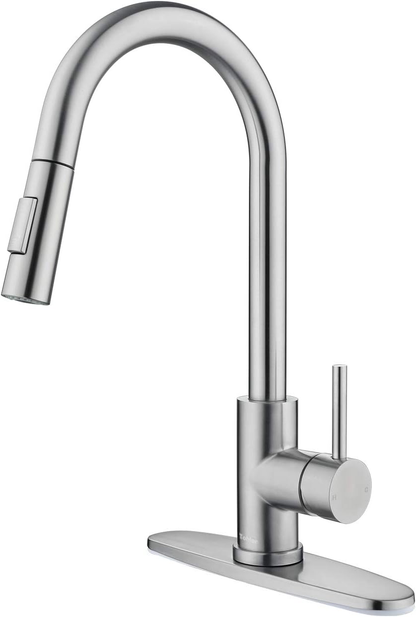 Tohlar Kitchen Sink Faucets with Pull-Down Sprayer for Modern Homes