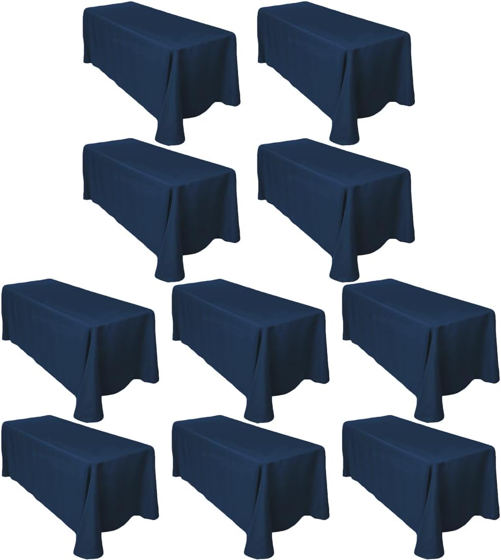 Rectangular Tablecloths 90 In x 156 In - Navy Blue 10-Pack