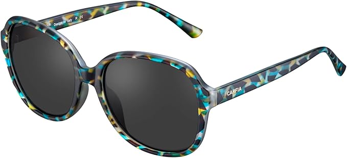 CARFIA Fashion Polarized Sunglasses for Women - Retro Style