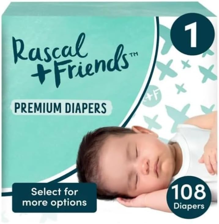 Ultimate Comfort: Rascal + Friends Size 1 Diapers, 108 Count