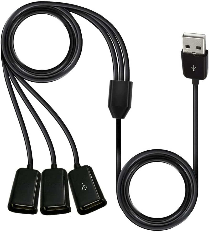 RIIEYOCA 3-in-1 USB Splitter: Multiports Power Hub