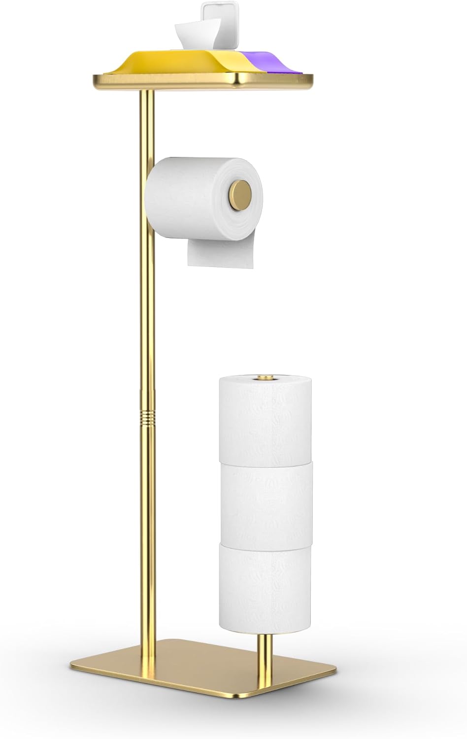 Day Moon Gold Toilet Paper Holder with Storage for Bathroom