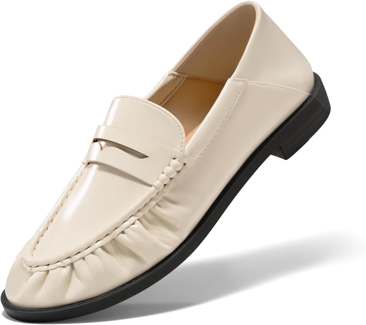 Coutgo Penny Loafers for Women Comfortable Slip on Shoes