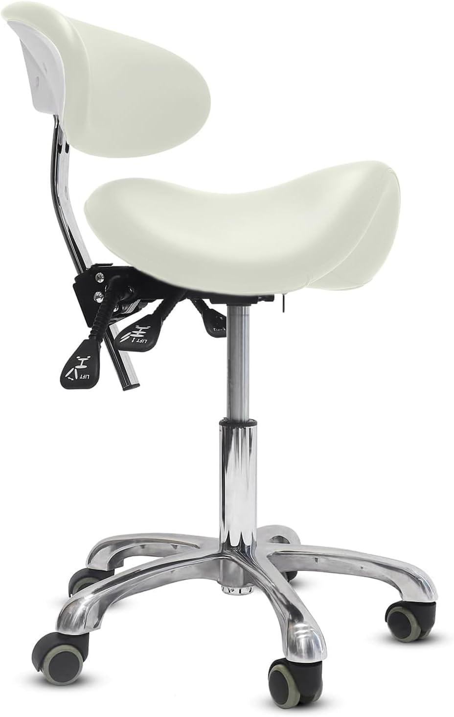 Ergonomic Saddle Stool with Wheels for Comfort and Support
