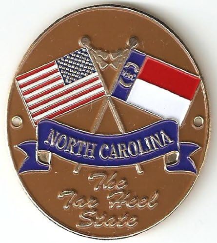 North Carolina Flag Hiking Medallion - Patriotic Trail Companion