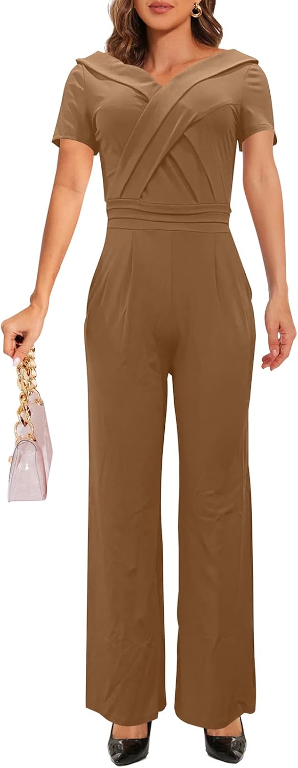 Stylish Women's Casual Long Sleeve Round Neck Jumpsuit for Parties