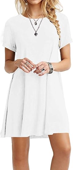 MOLERANI Women's Casual Plain Simple T-Shirt Loose Dress Review