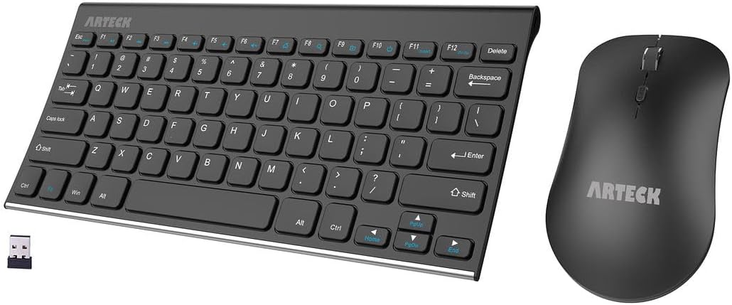Arteck Wireless Keyboard & Mouse Combo: Slim & Ergonomic