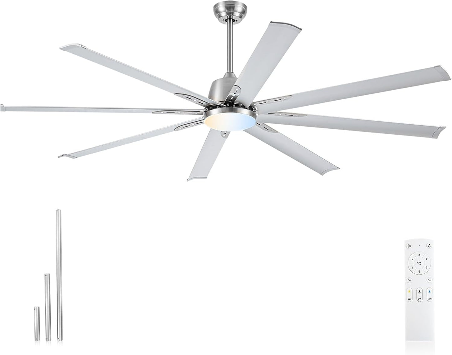 72 lnch Industrial Ceiling Fan with Light and Remote Control