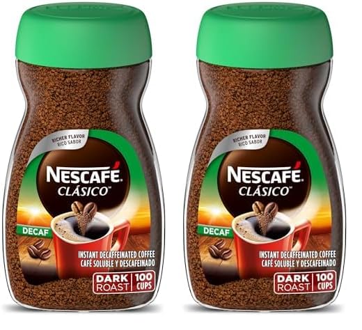 NESCAF CLSICO Dark Roast Decaf | Rich Flavor | 2 Jars Bundle