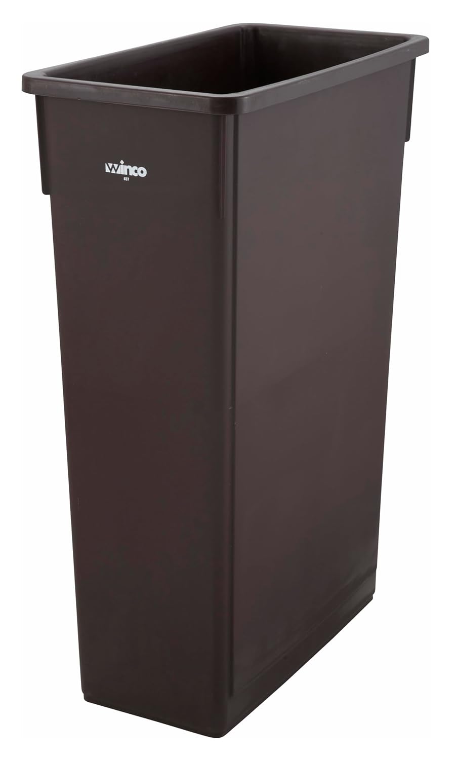 Winco Slender Trash Can 23-Gallon Brown for Commercial Use