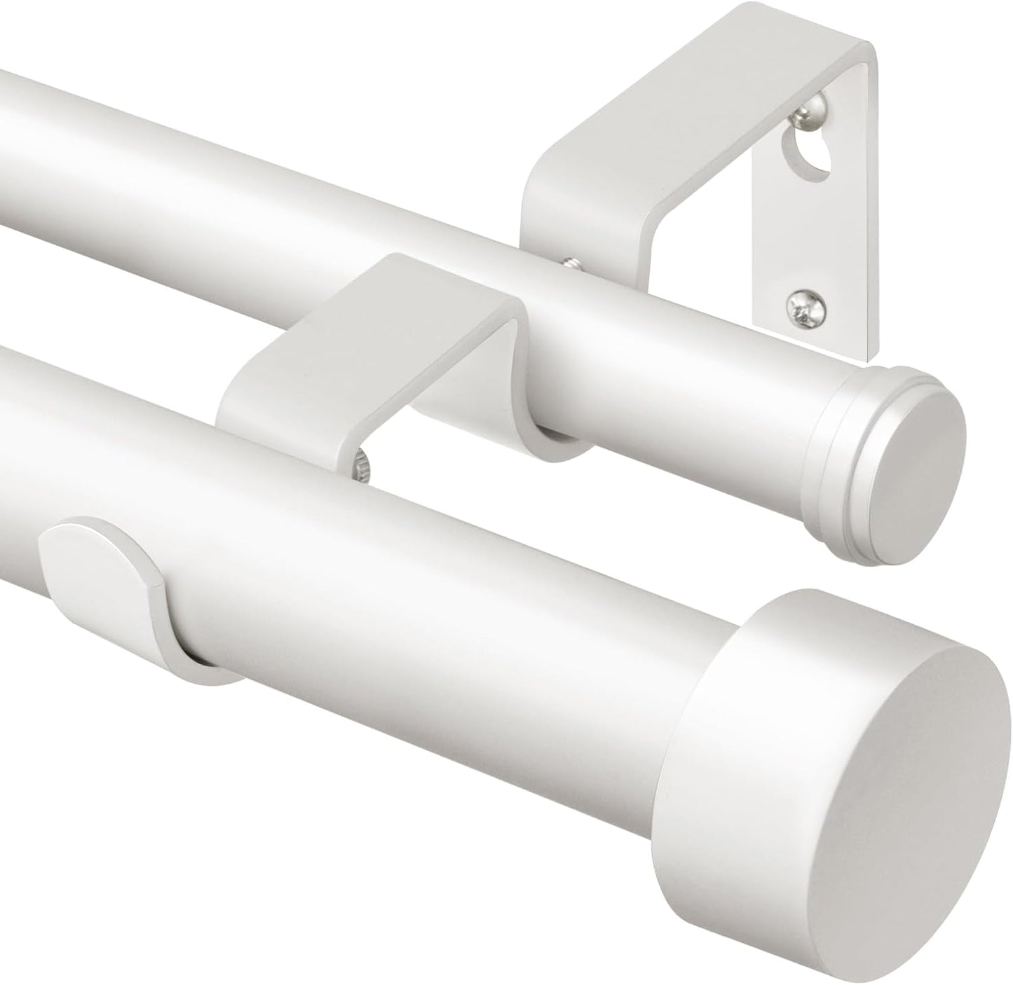 KAMANINA 1 Inch Double Curtain Rods for Windows 72 to 144 Inches