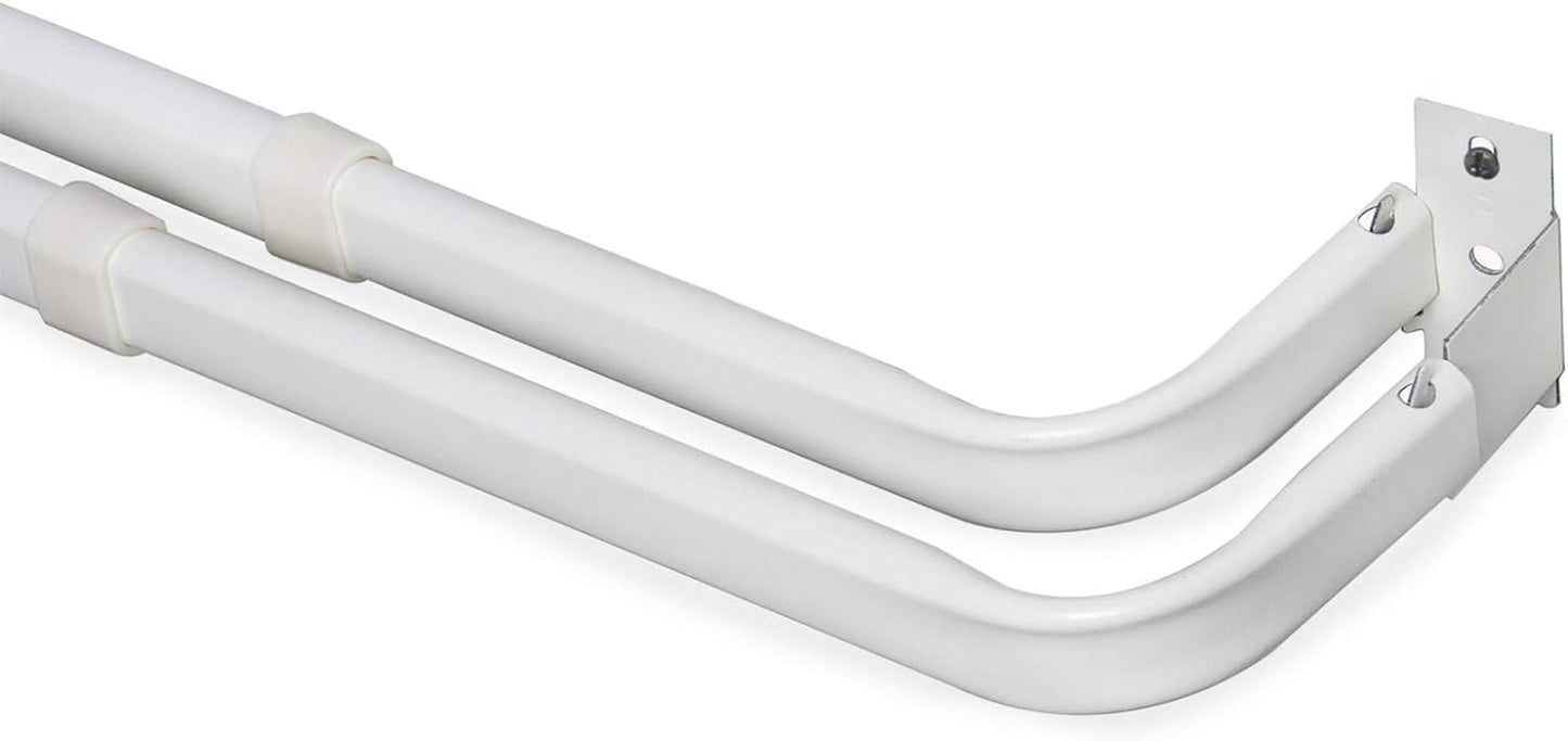Adjustable Double Curtain Rod Set | Mounting Hardware Inc | 28-48 | White