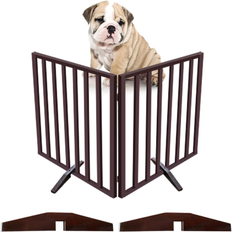 Dog Gate 2 Panels - Foldable Indoor Fence for Small Pets