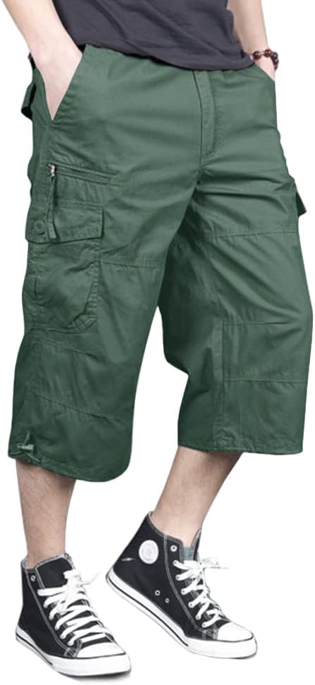 MAGNIVIT Men's Capri Long Cargo Shorts for Outdoor Activities