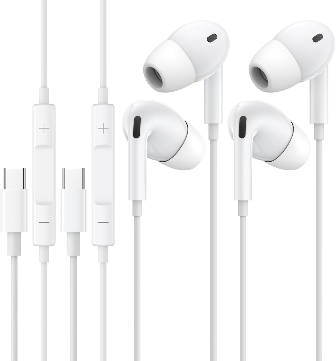 HiFi Stereo USB C Earbuds with Mic & Volume Control - Noise Cancelling