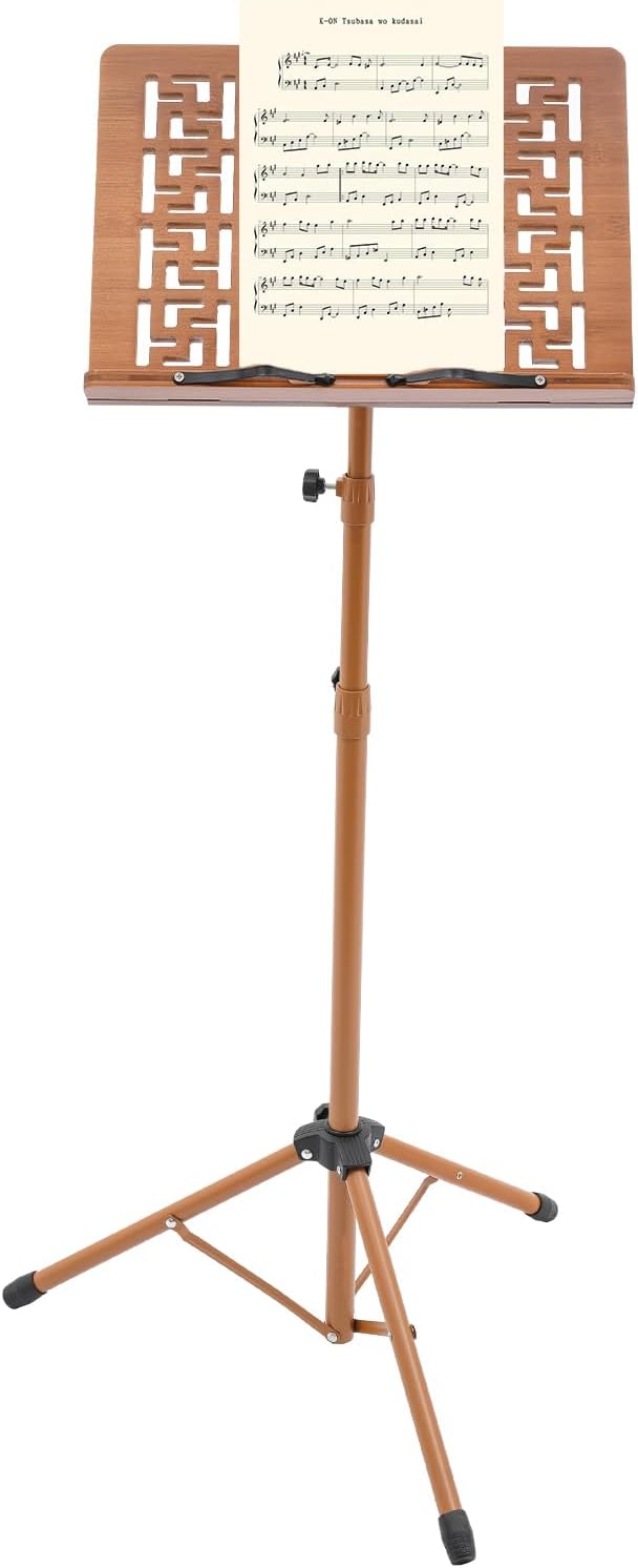 Adjustable Wooden Sheet Music Stand for Performers and Students