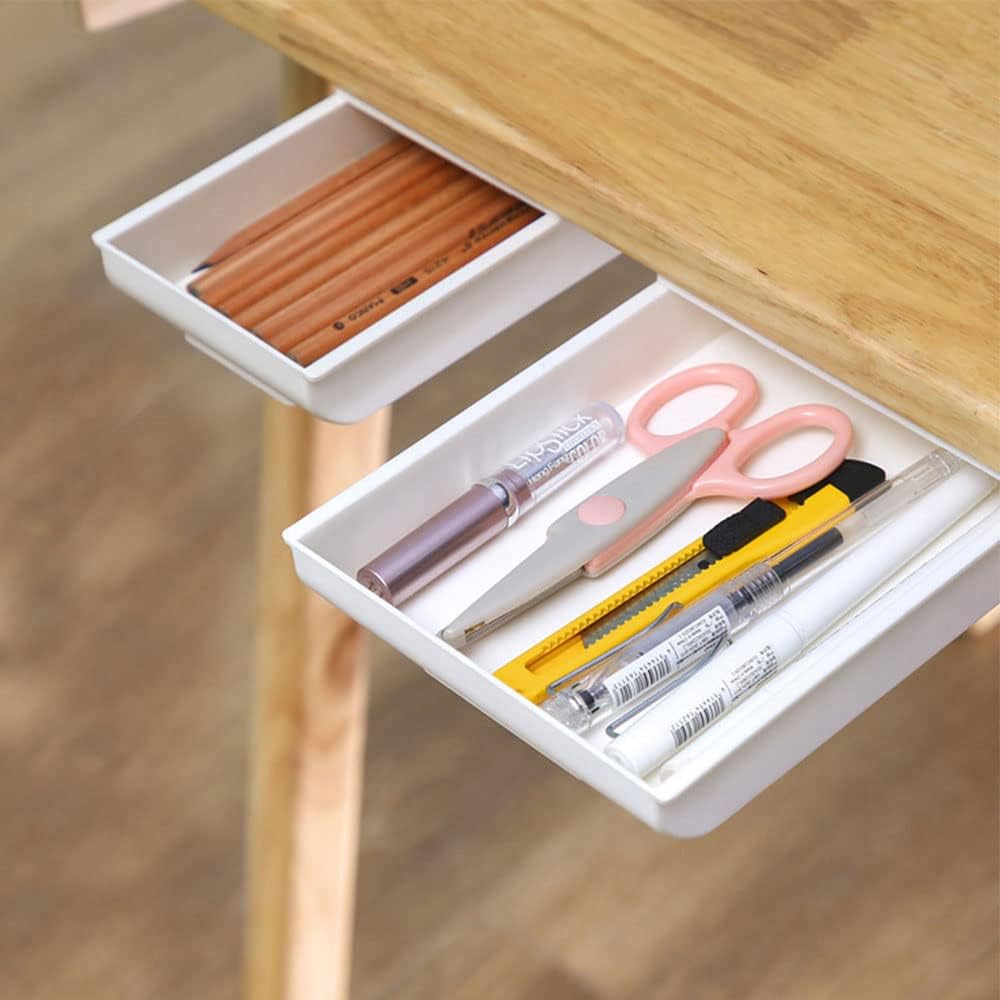Hidden Storage Solution: 2 Pack Under Desk Drawer Set by BIGEBO