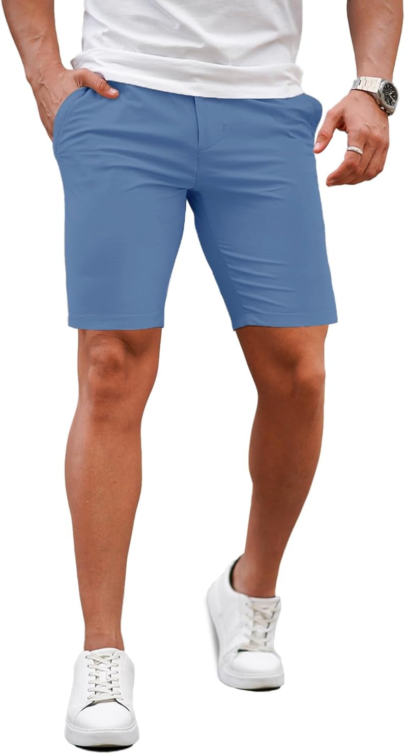 GINGTTO Mens Slim Fit Shorts with 9 Inseam for Ultimate Comfort