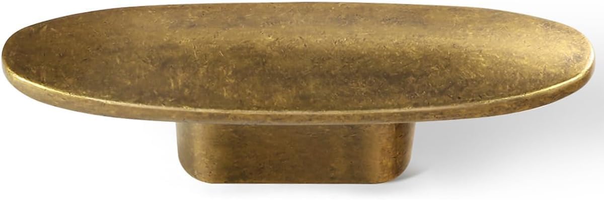 Goo-Ki 6 Pack Oval Antique Brass Cabinet Knobs for Drawers