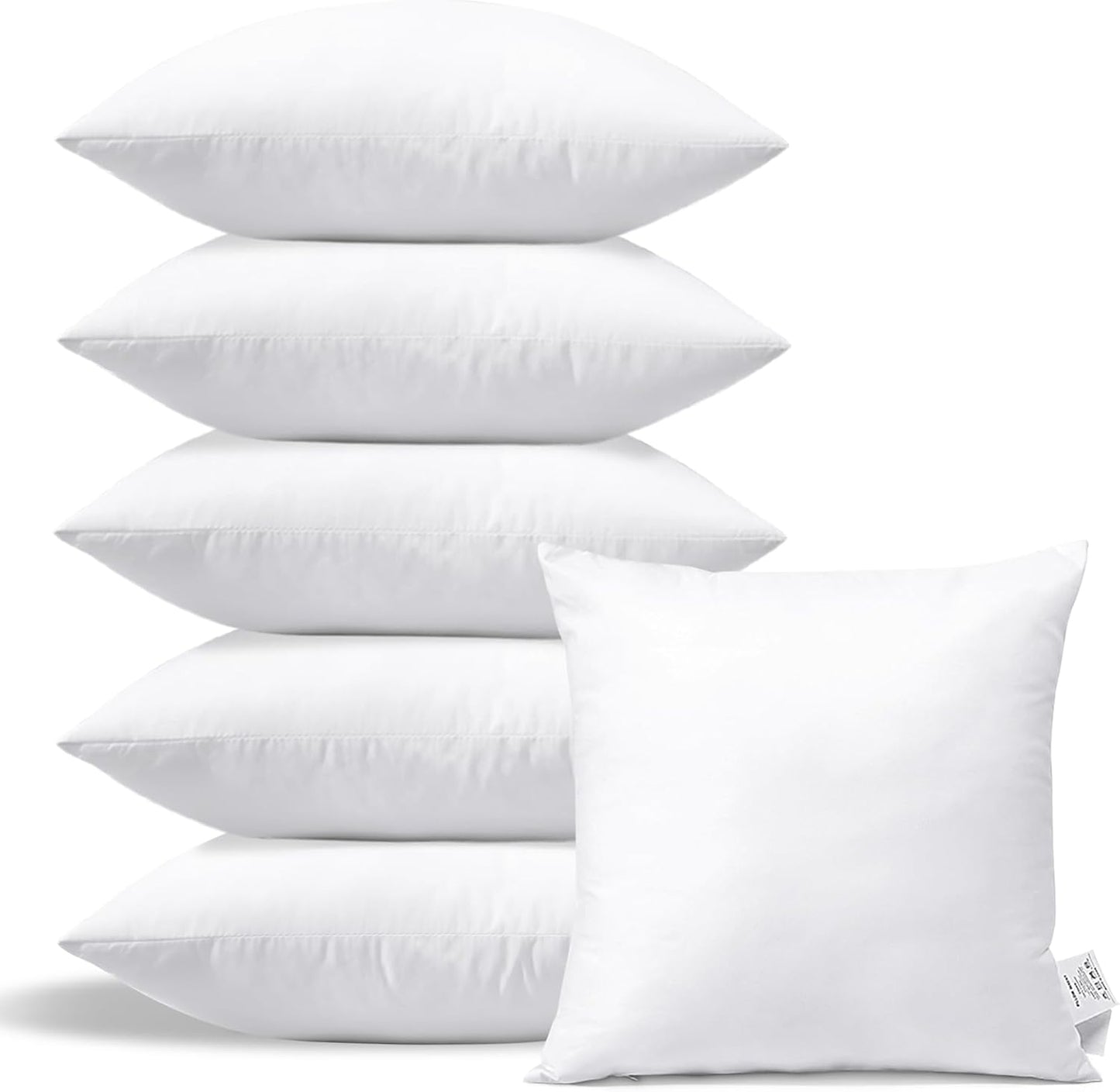 Pack of 6 Throw Pillow Inserts for Soft Fluffy Comfort