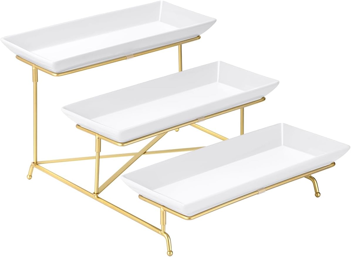 Yedio 3 Tier Serving Tray Set for Elegant Food Display