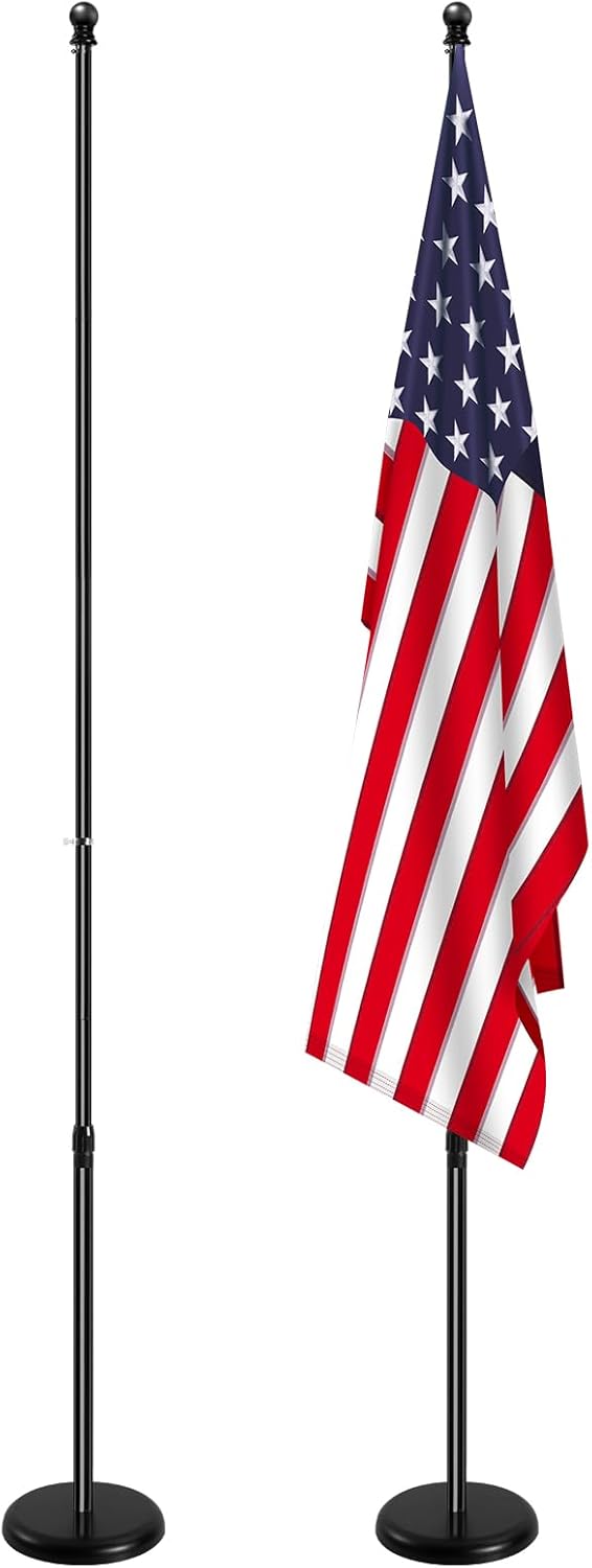 Indoor Flag Pole Kit with Base 8FT-9.5FT for Office Use