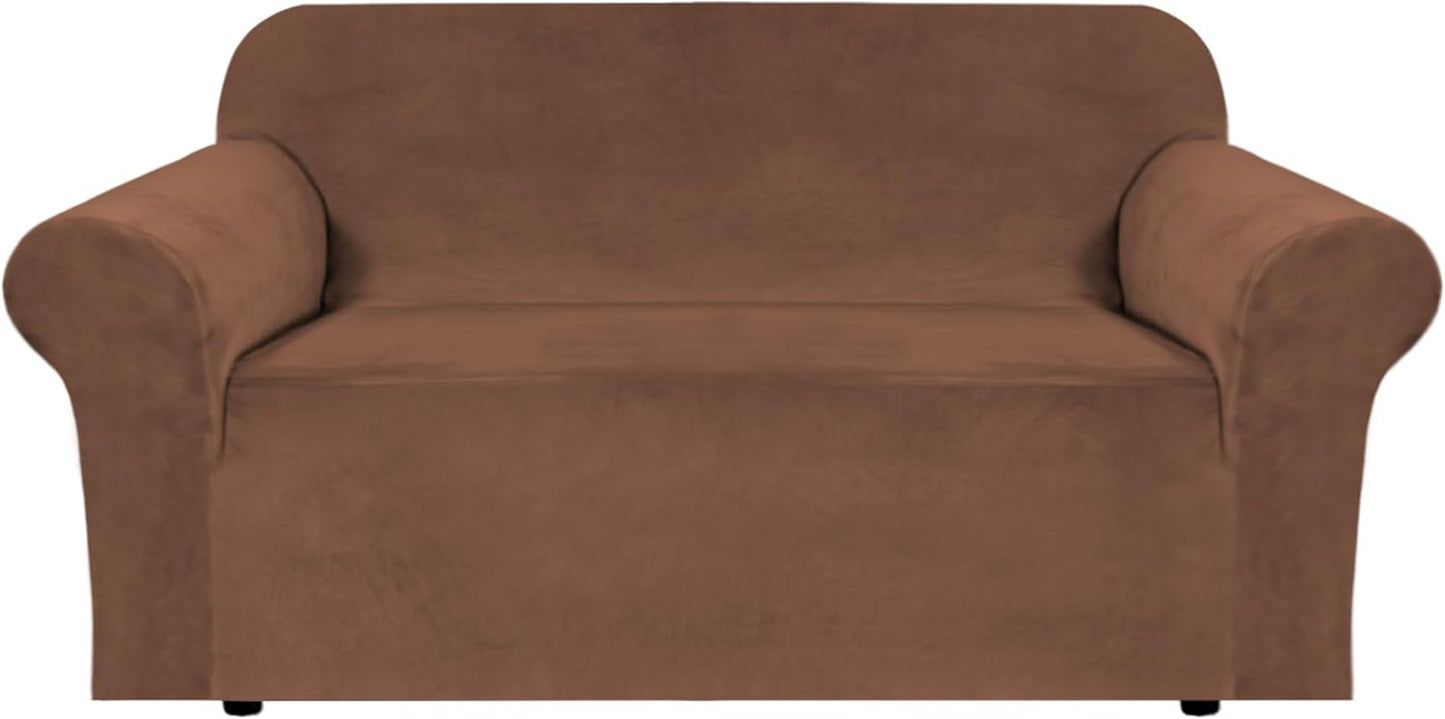 H.VERSAILTEX Stretch Velvet Loveseat Covers for Comfy Couches