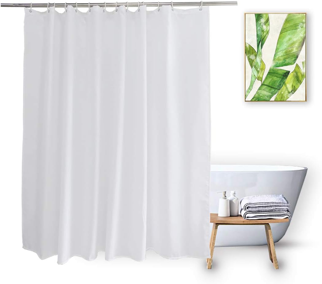 Water-Resistant White Shower Curtain Liner 60 - Vosign