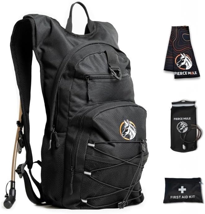 FIERCE MULE Hydration Backpack - Stay Cool & Safe on Adventures!