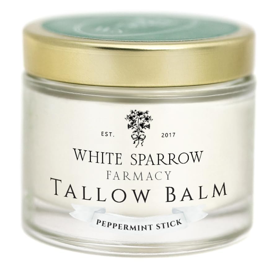 Organic Grass Fed Tallow Balm with Peppermint for Skin Care